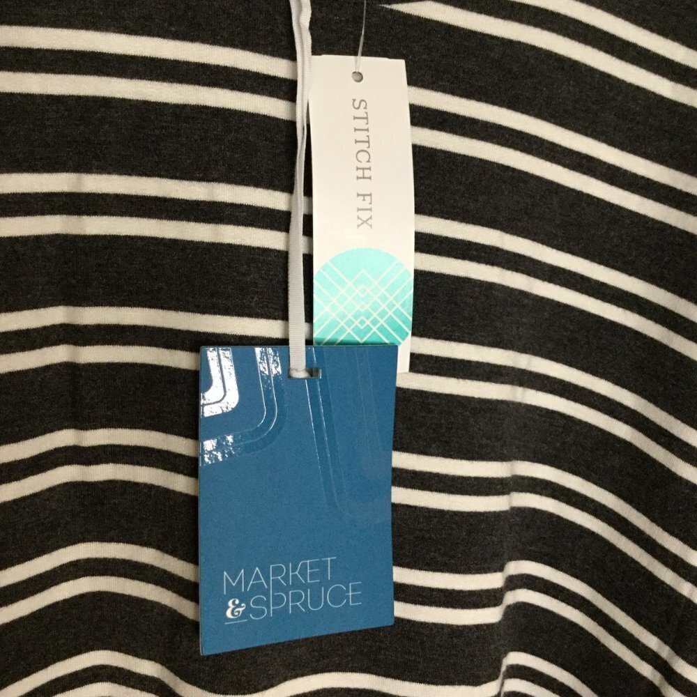 Market & Spruce Zansia Curved Hem French Terry Knit Top for Stitch Fix - Picture 6 of 7
